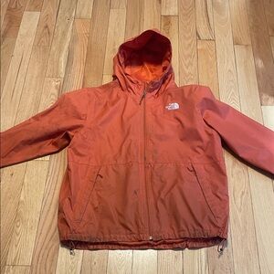 The North Face Rust Orange Hooded Windbreaker Jacket